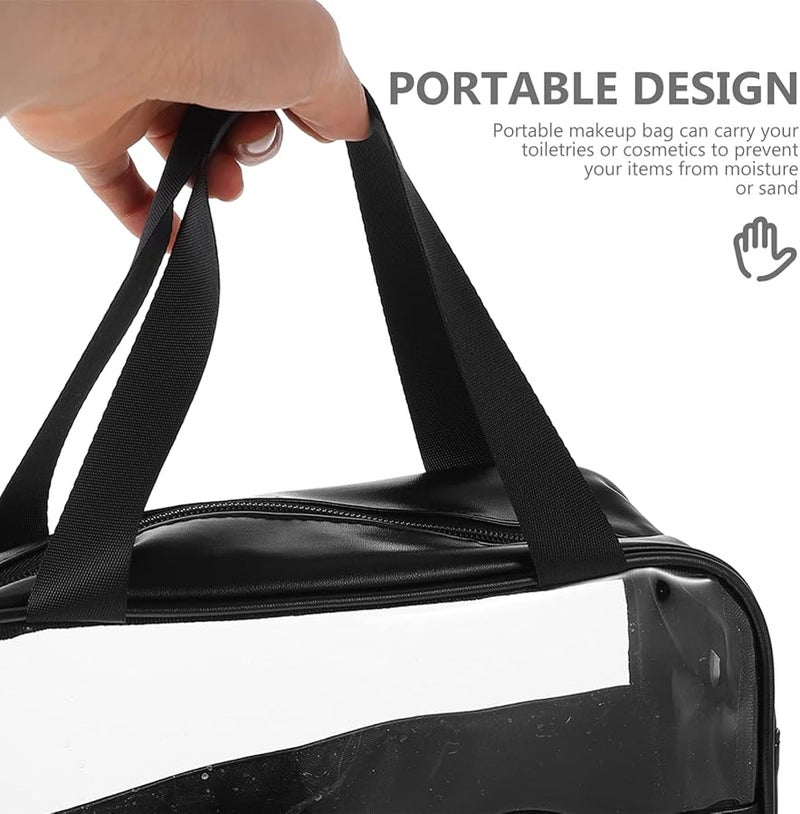 3pcs Transparent Toiletry Organizer Bag Portable Travel Makeup Storage - Image 4